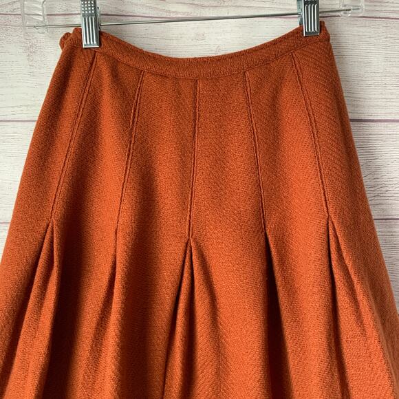 Vintage Kelita Brown A-Line Pleated Skirt Side Zipper Closure - Picture 2 of 16